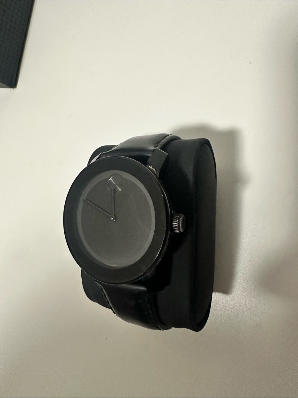 Movado BOLD - Black dial, face, and leather strap